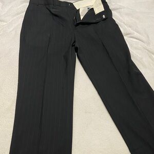 Towncraft Men's Black Pinstripe Dress Trousers